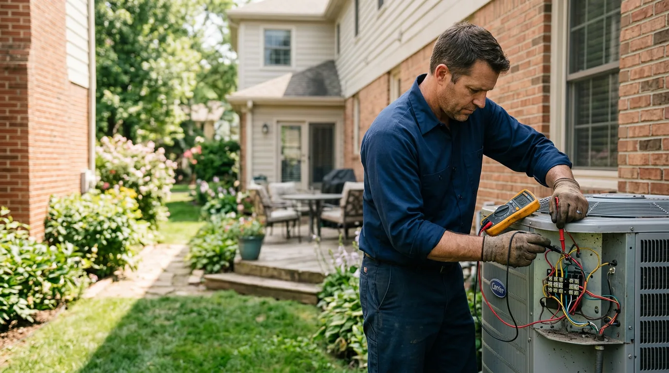 HVAC technician working near Howe, OK